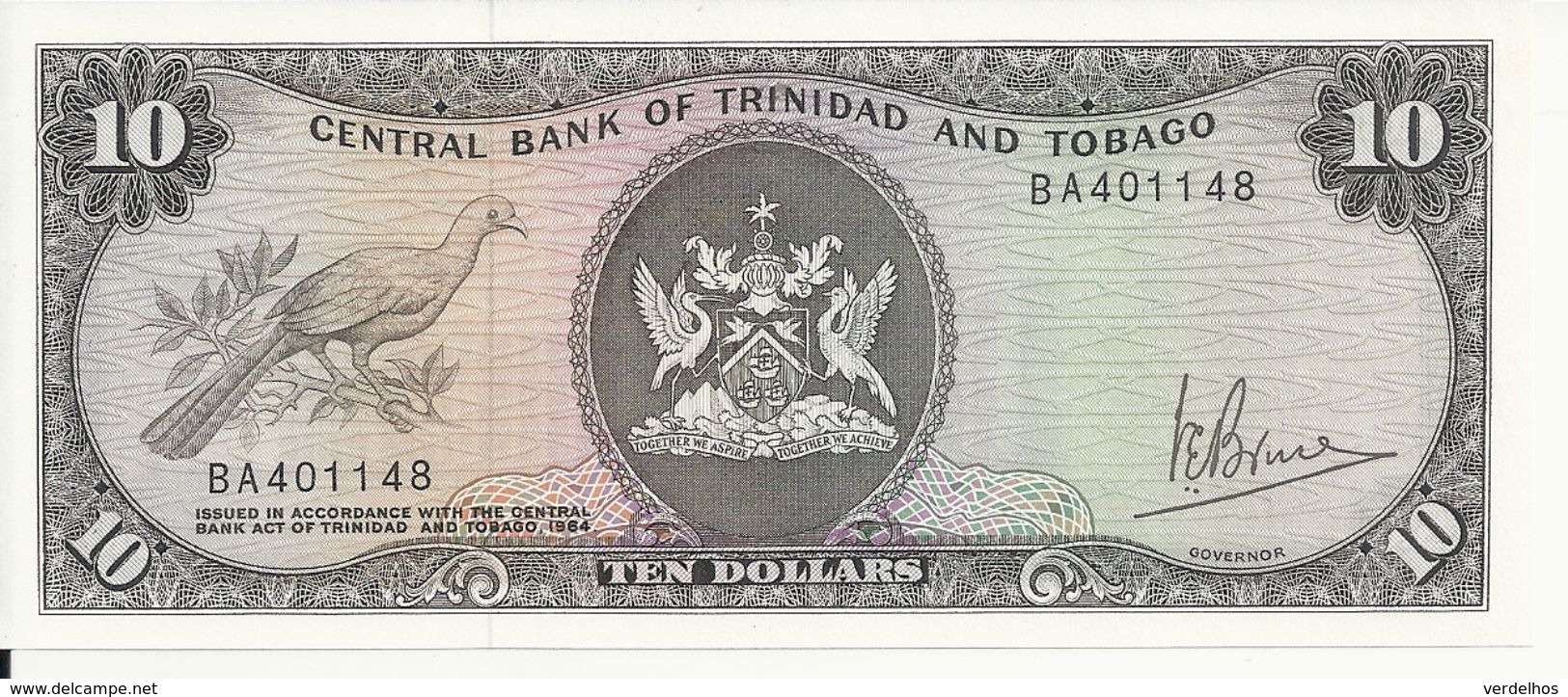 TRINIDAD ET TOBAGO 10 DOLLARS L.1964(1977) P 32 - Trinidad & Tobago