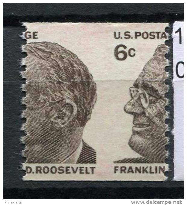 USA 1966 Mi. 894 Nuovo ** 100% Dentellatura Errata ERRORE Roosevelt - Errors, Freaks & Oddities (EFOs)