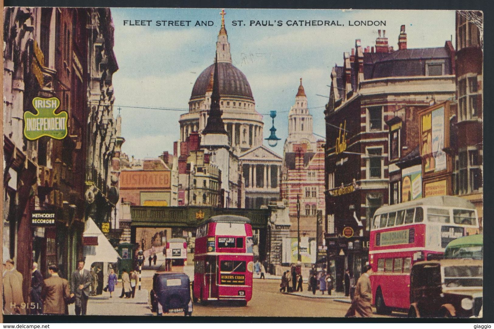 °°° 8951 - UK - LONDON - FLEET STREET AND ST. PAUL'S CATHEDRAL - 1954 With Stamps °°° - St. Paul's Cathedral