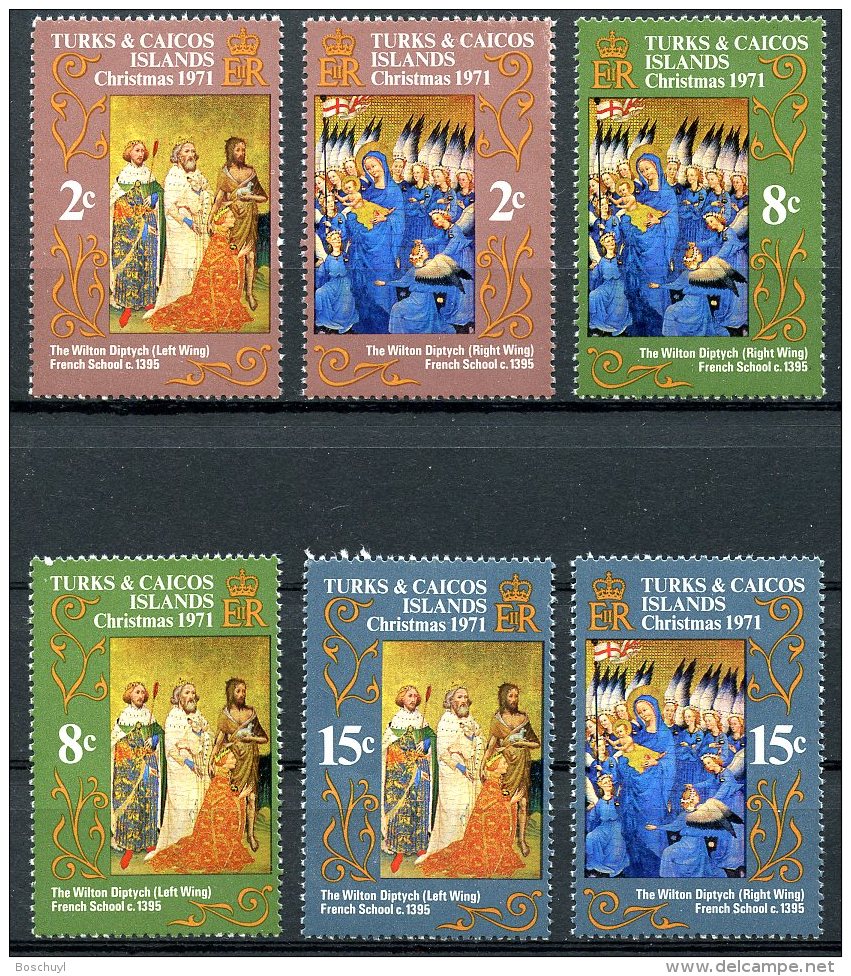 Turks And Caicos Islands, 1971, Christmas, Religion, MNH, Michel 282-287 - Turks & Caicos (I. Turques Et Caïques)