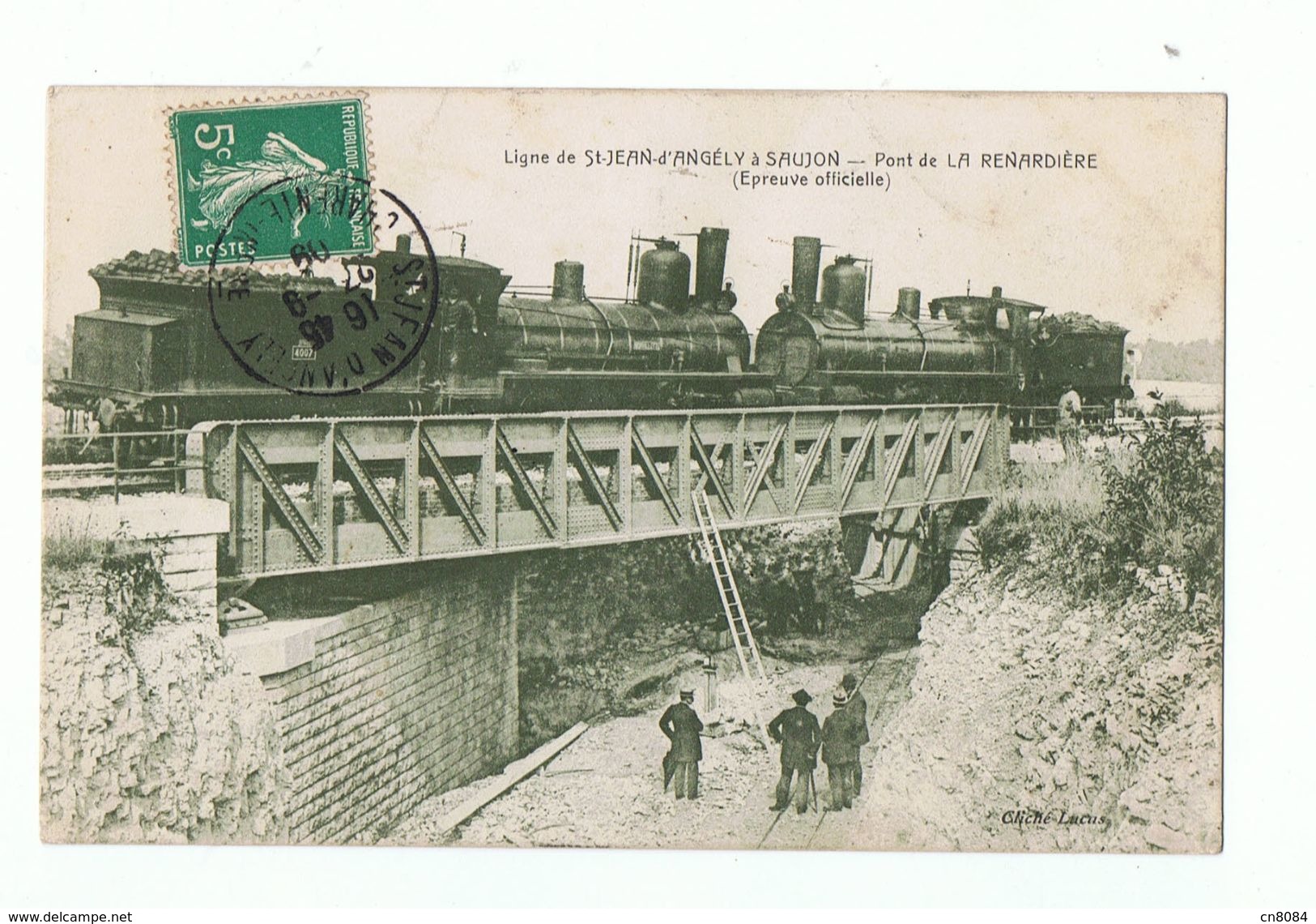 ST JEAN D`ANGELY - 17 - PONT DE LA RENARDIERE , LIGNE DE ST JEAN A SAUJON , EPREUVE OFFICIELLE - 2 LOCOMOTIVES Comme Tes - Saint-Jean-d'Angely