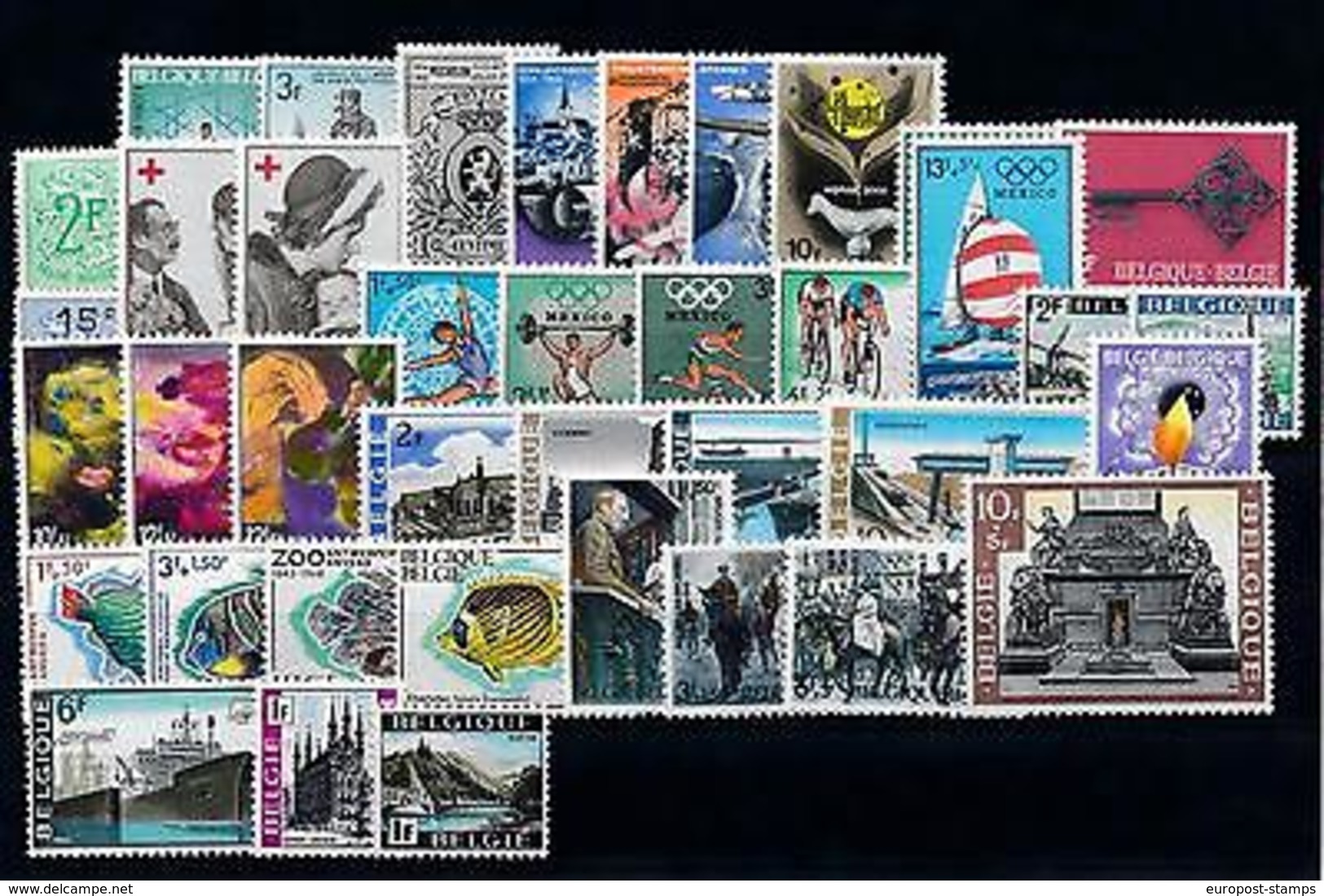 Belgium Belgien Belgique 1968 Complete Year Set  MNH - Other & Unclassified