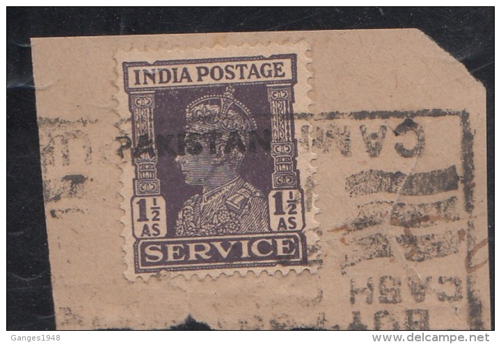 Pakistan  KG VI   1.5A  VARIETY  Service Local  Print  Used  On Piece   #  01443    Sd  Inde  Indien - Pakistan