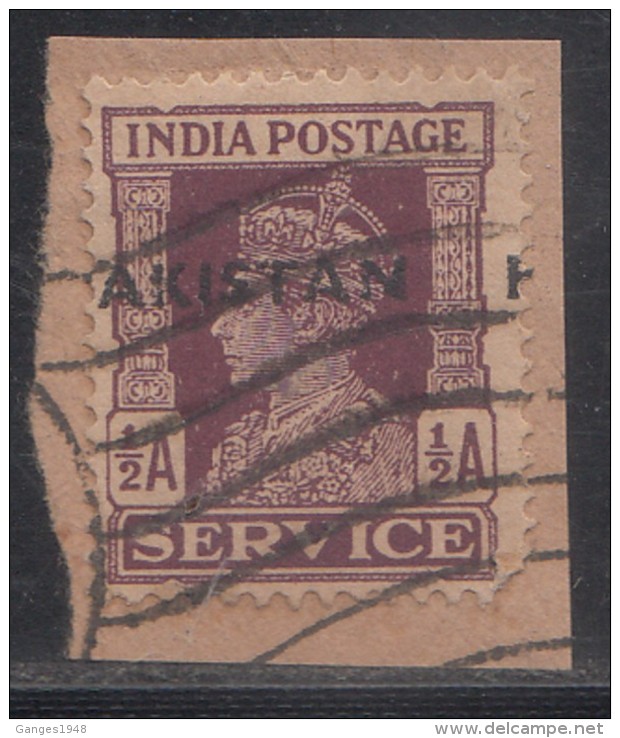 Pakistan  KG VI   1.5A  VARIETY  Service Local  Print  Used  On Piece   #  01442    Sd  Inde  Indien - Pakistan