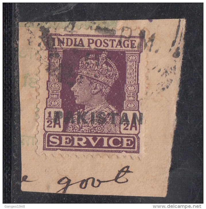 Pakistan  KG VI   1/2A  Service Local  Print  Used     #  01452    Sd  Inde  Indien - Pakistan