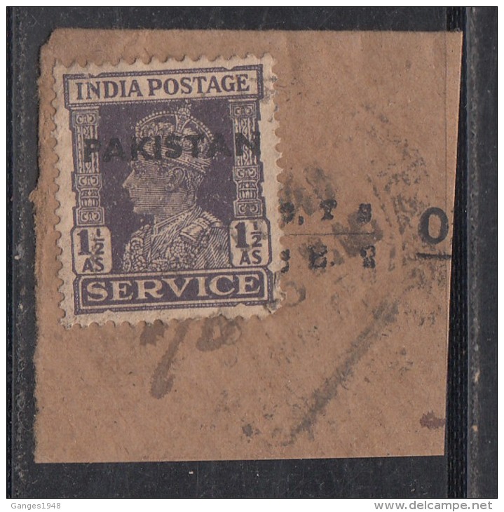 Pakistan  KG VI   1.5 A  Service Local  Print  Used     #  01451    Sd  Inde  Indien - Pakistan