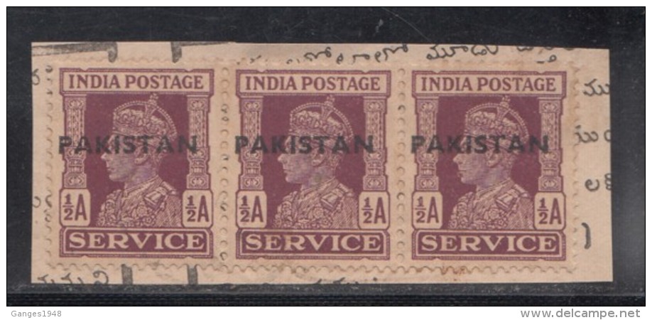 Pakistan  KG VI   1/2A X 3  Service Local  Print  Used     #  01453    Sd  Inde  Indien - Pakistan