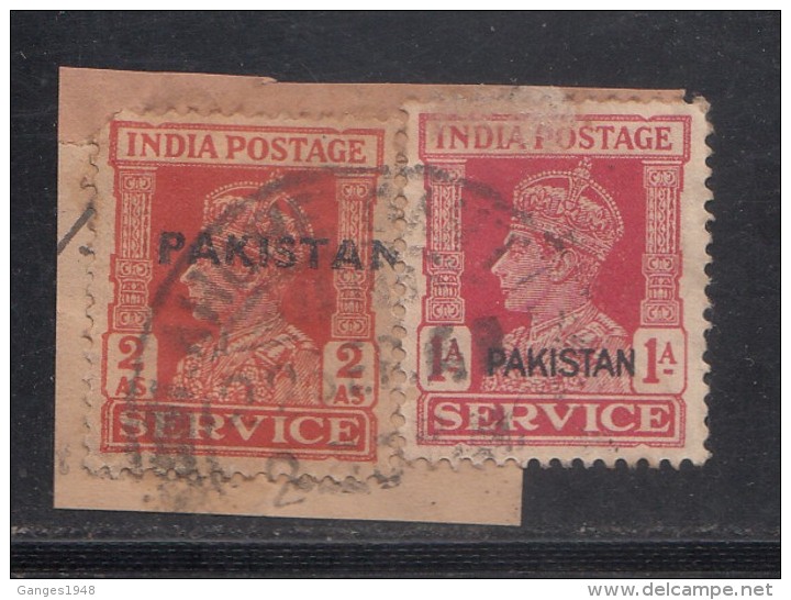 Pakistan  KG VI  2 X  Service Local  Print  Used     #  01454    Sd  Inde  Indien - Pakistan