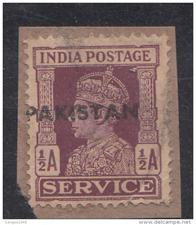 Pakistan  KG VI  1/2A  VARIETY  Service Local  Print  Used     #  01459    Sd  Inde  Indien - Pakistan