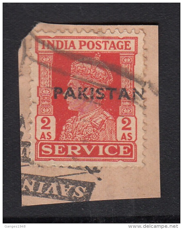 Pakistan  KG VI   2A  VARIETY  Service Local  Print  Used  On Piece   #  01467   Sd  Inde  Indien - Pakistan