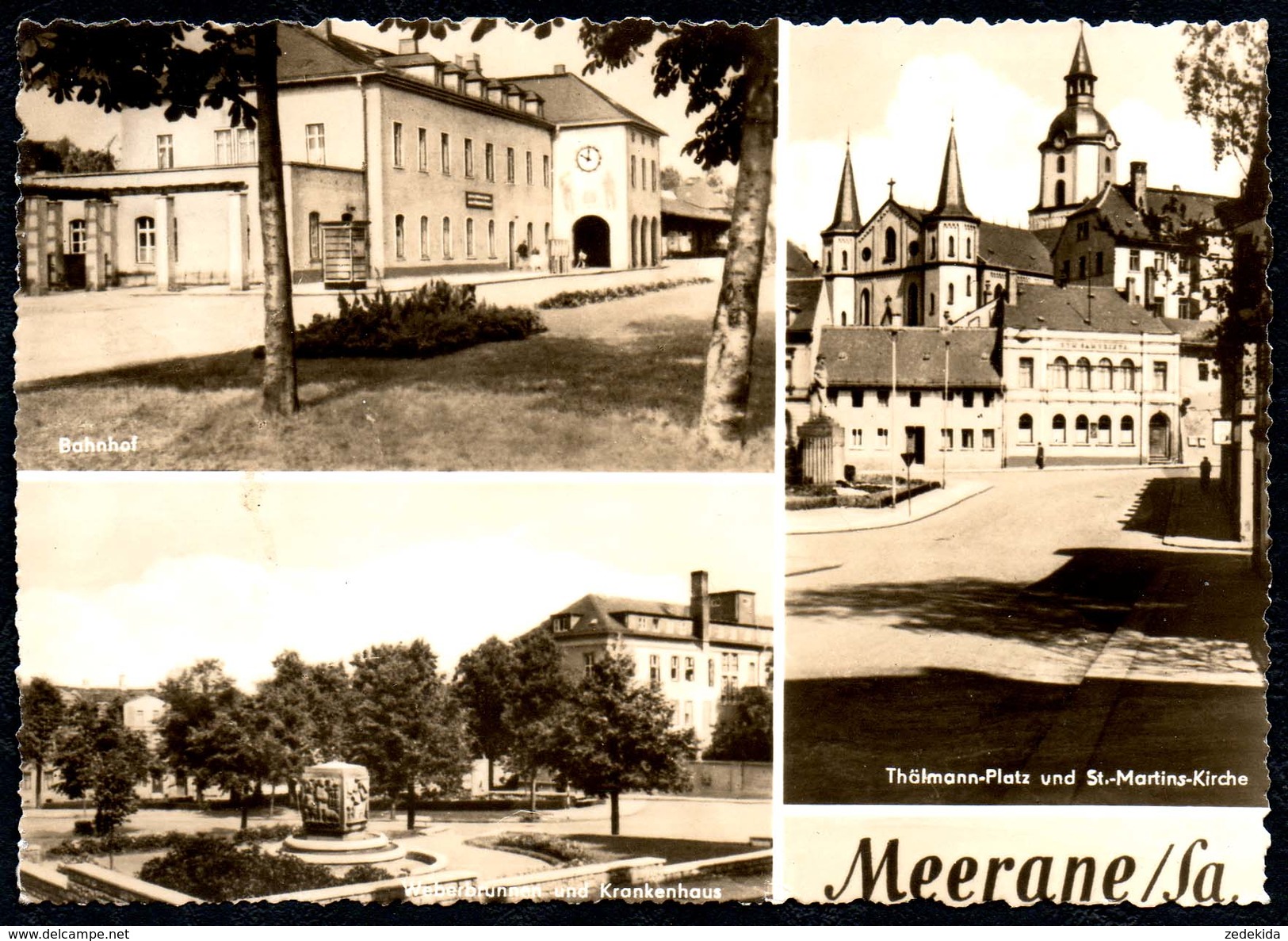 A7593 - Alte MBK Ansichtskarte - Meerane - Bahnhof - Oelschlägel - Meerane