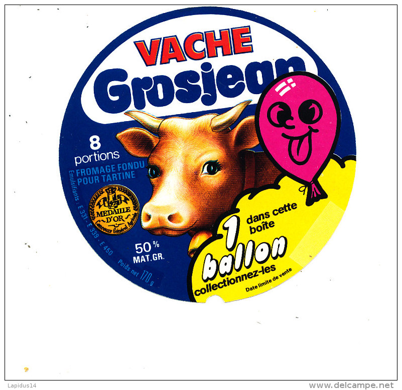 P 442 - ETIQUETTE DE FROMAGE  - FROMAGE  VACHE  GROSJEAN   1 BALLON   FAB DANS LE JURA - Quesos