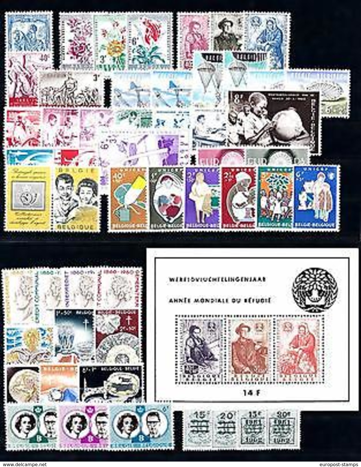 Belgium Belgique 1960 Complete Year Set Included Miniature Sheet MNH - Other & Unclassified