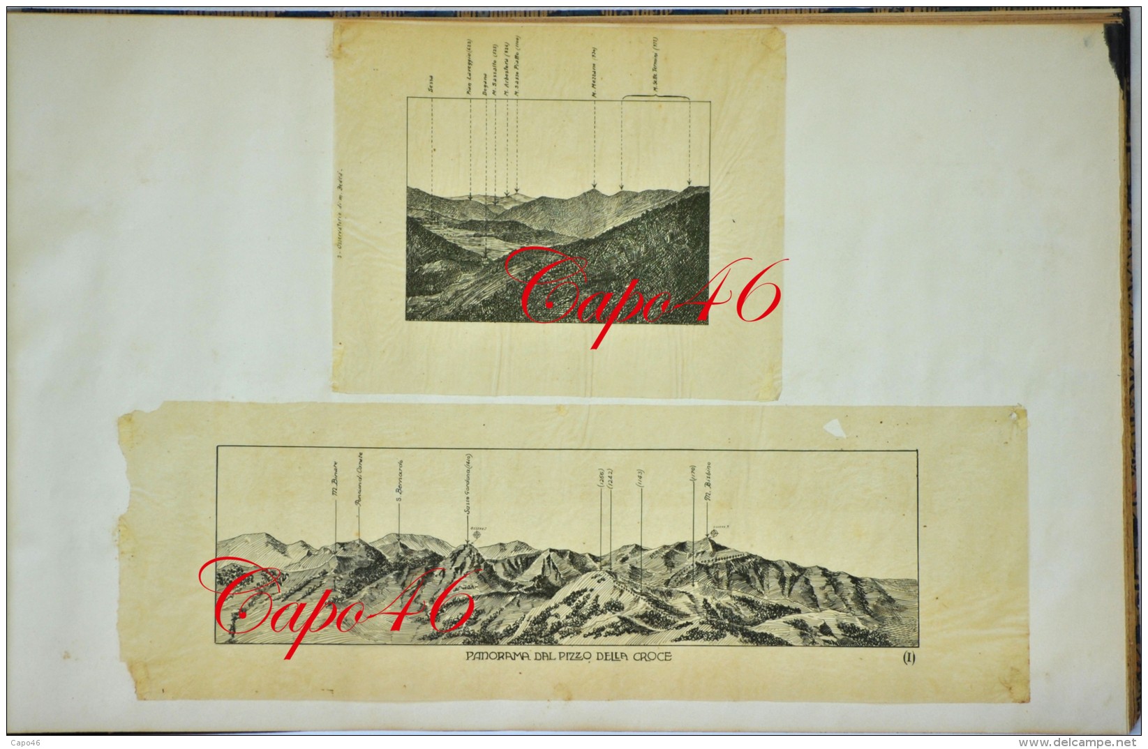 LINEA CADORNA - ALBUM CON 37 GRANDI DISEGNI ORIGINALI ESEGUITI A PENNA NEL 1917 DALL'UFFICIALE VITTORIO RAFFINI