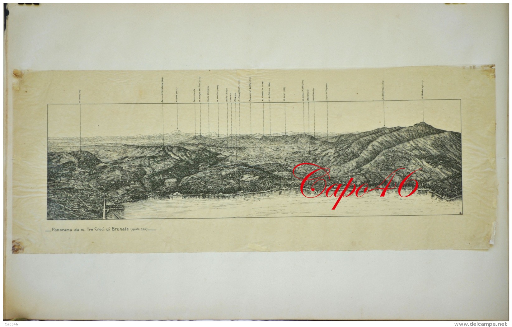 LINEA CADORNA - ALBUM CON 37 GRANDI DISEGNI ORIGINALI ESEGUITI A PENNA NEL 1917 DALL'UFFICIALE VITTORIO RAFFINI