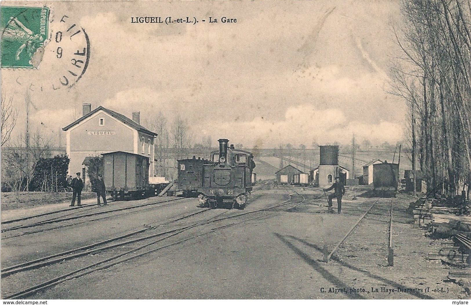 Cpa 37 Ligueil La Gare - Autres & Non Classés