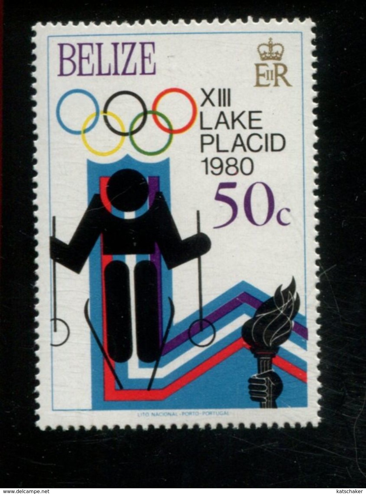 479716875 1979  ** MNH Yvert 448 Winter Spelen Lake Placid Reuze Slalom - Belize (1973-...)