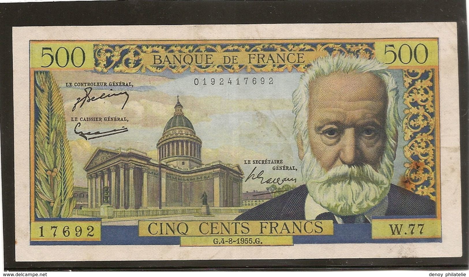 France Billet De 500 Francs Victor Hugo Référence Fayet F 35 / 5 Du 4 08  1955  TTB - 500 F 1954-1958 ''Victor Hugo''