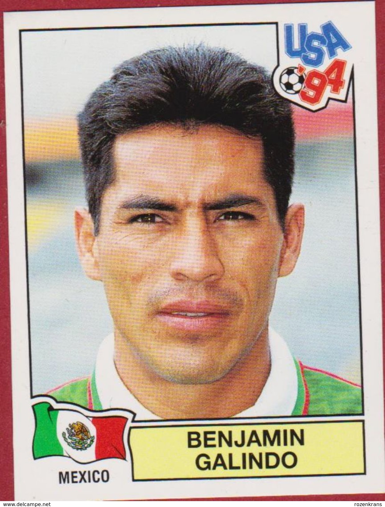 Panini Football 94 1994 Voetbal Sticker Autocollant Worldcup USA Benjamin Galindo Nr. 370 Mexico Mexique - Sports