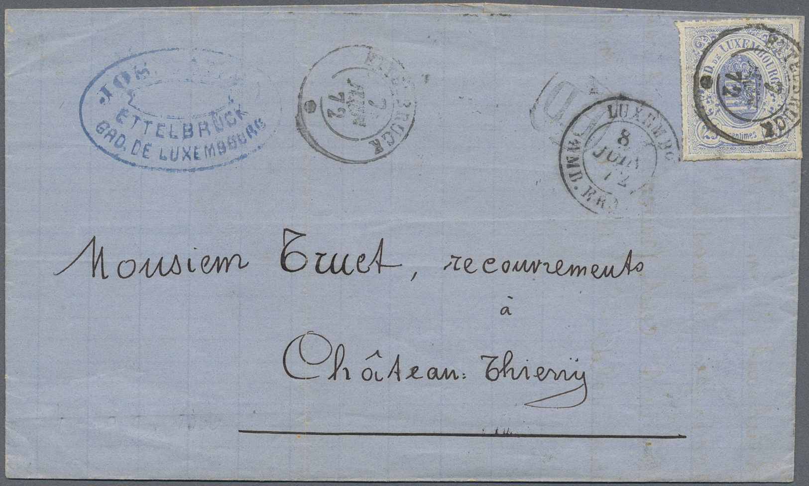 Br/GA Luxemburg: 1872/1960 (ca.), Accumulation With 35 Covers And Postal Stationeries With Several Better - Sonstige & Ohne Zuordnung