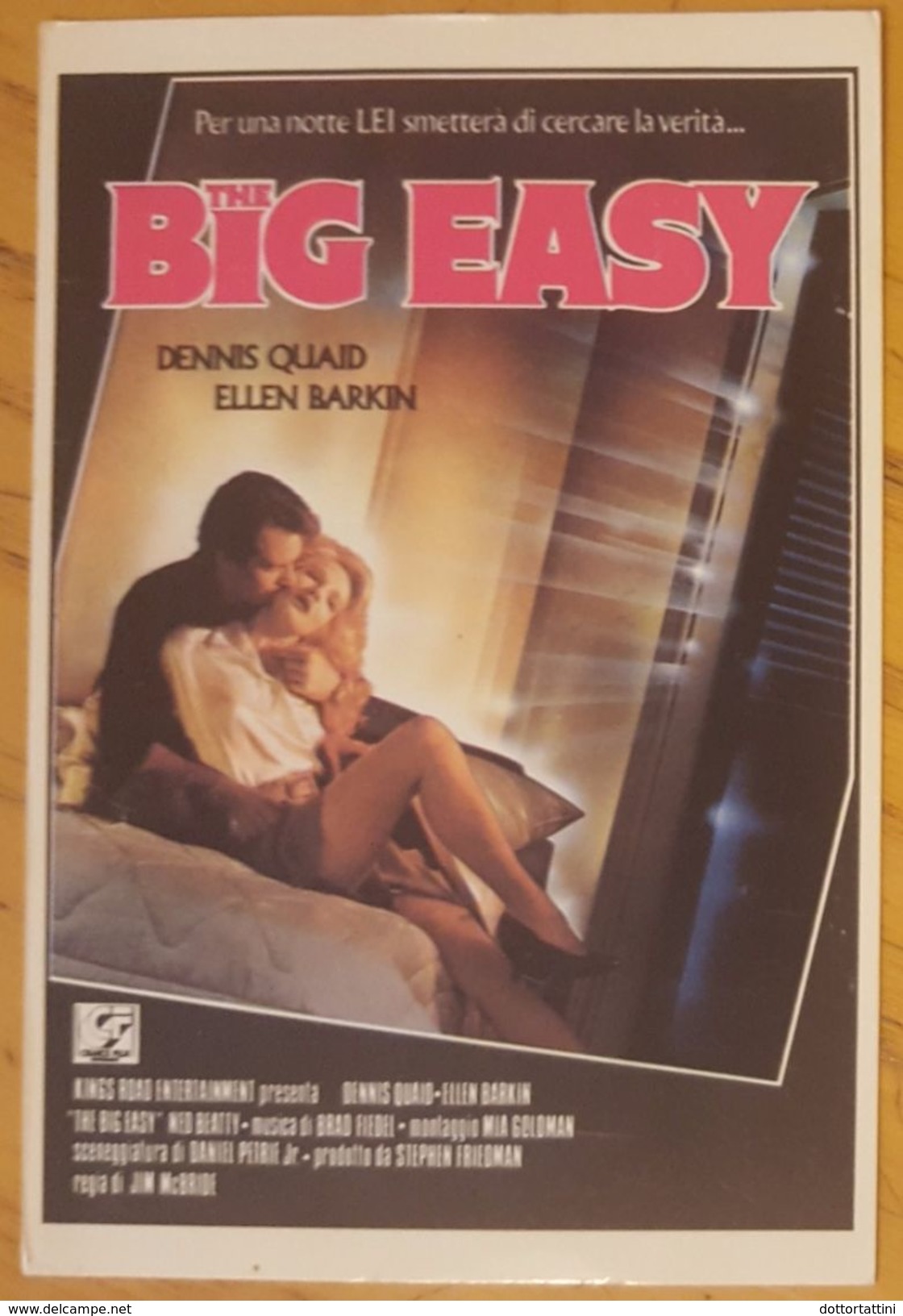 THE BIG EASY Film - Dennis Quaid - Ellen Barkin Postcard Nv - Altri & Non Classificati