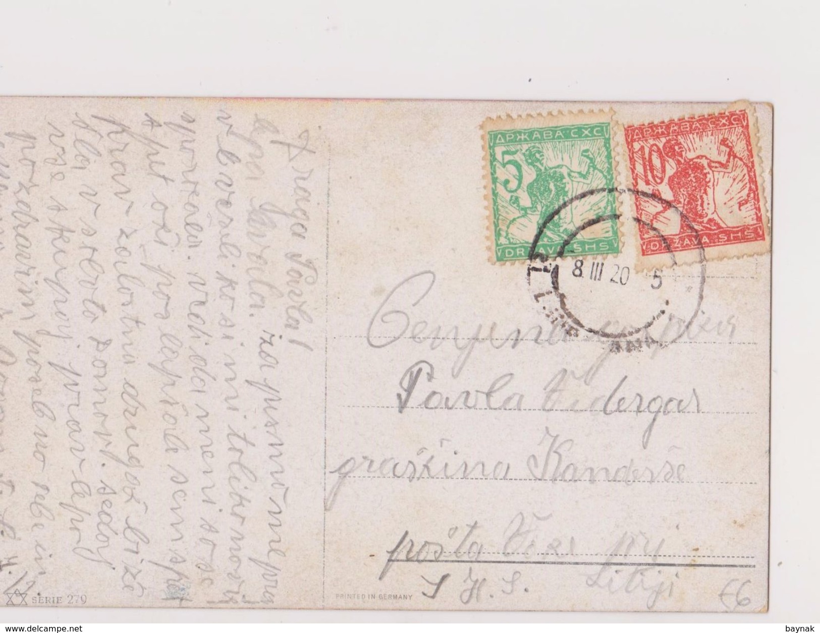 V13  >  SLOVENIA  --  VERIGARI, CHAINBREAKERS  --  STEMPEL LJUBLJANA  _ POSTCARD _. HUNTING, JAGD, FOX  --   1920 - Slowenien