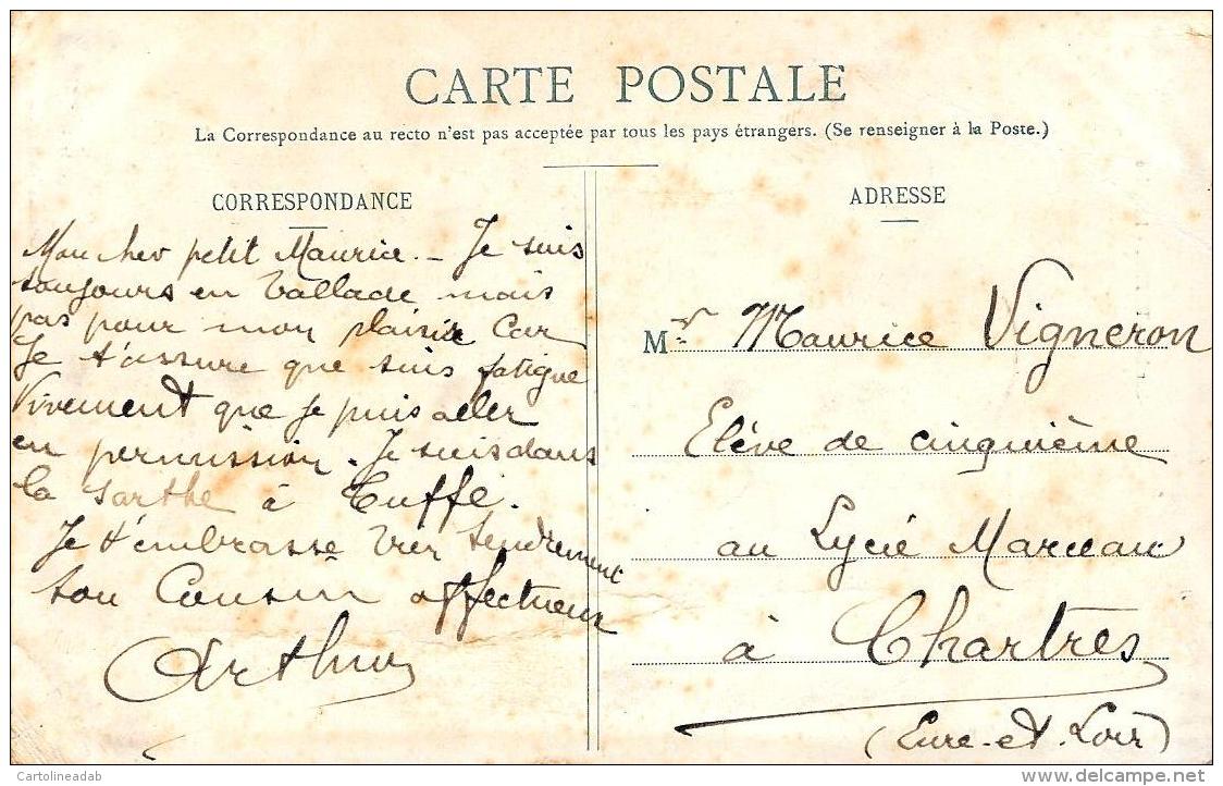 [DC10907] CPA - FRANCIA - TUFFE' - SARTHR - L'EGLISE - Viaggiata 1906 - Old Postcard - Tuffe