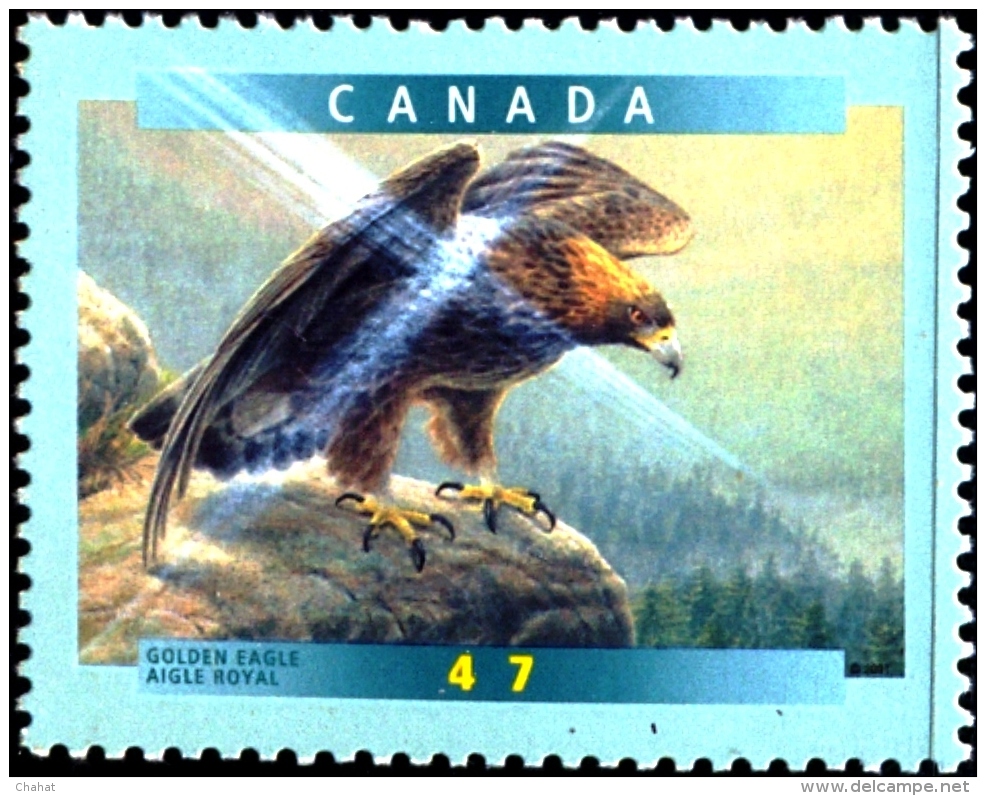 BIRDS OF PREY-GOLDEN EAGLE -CANADA-VARIETIES-ERROR-MNH-J4-06 - Aigles & Rapaces Diurnes