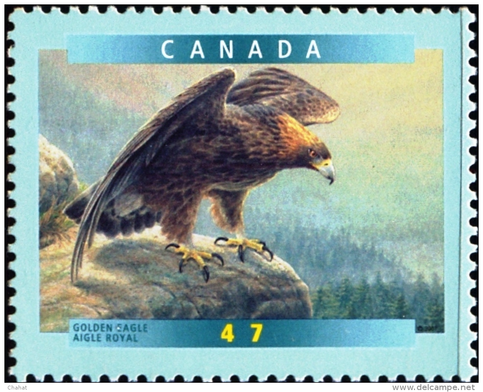 BIRDS OF PREY-GOLDEN EAGLE -CANADA-VARIETIES-ERROR-MNH-J4-06 - Aigles & Rapaces Diurnes