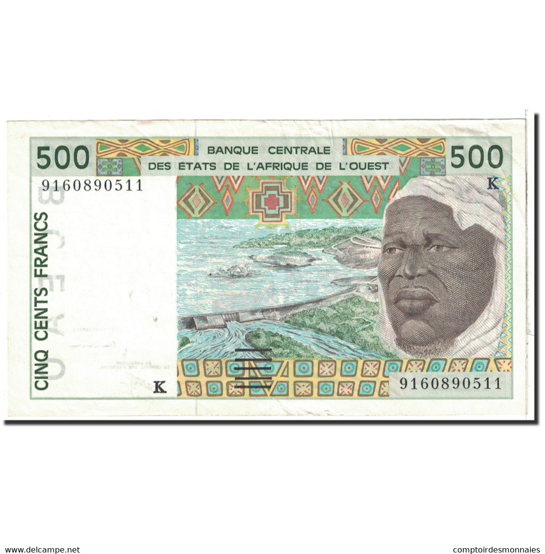 Billet, West African States, 500 Francs, 1991, Undated, KM:710Ka, TTB+ - Sénégal