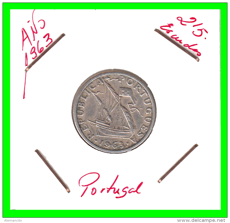 PORTUGAL/MONEDA RÉPUBLICA &gt; 2.5 ESCUDOS AÑO 1963 - Portugal