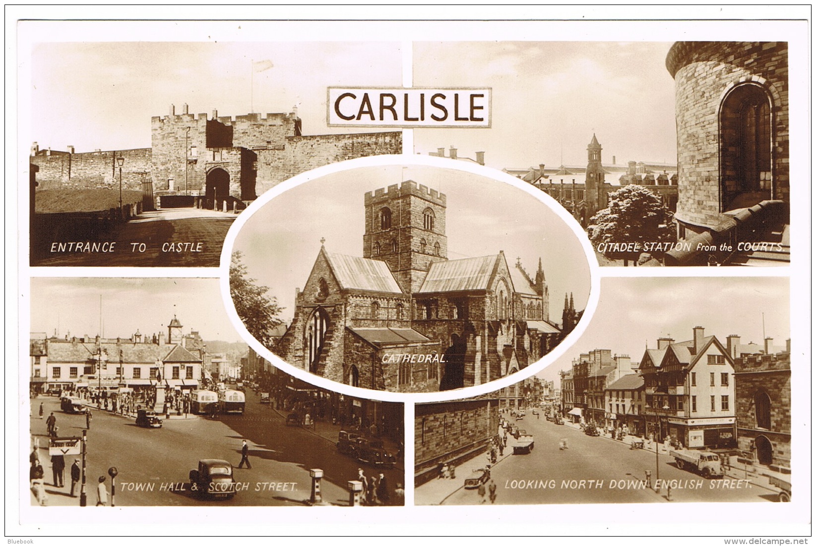 RB 1171 - Real Photo Multiview Postcard Carlisle Cumbria - English Street - Scotch Street +++ - Carlisle