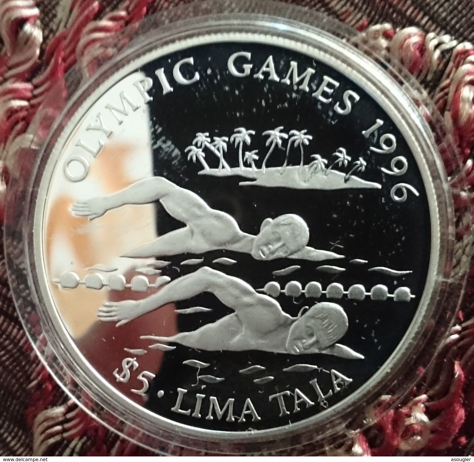 TOKELAU 5 TALA 1994 SILVER PROOF "OLYMPIC GAMES 1996" Free Shipping Via Registered Air Mail - Otros – Oceanía