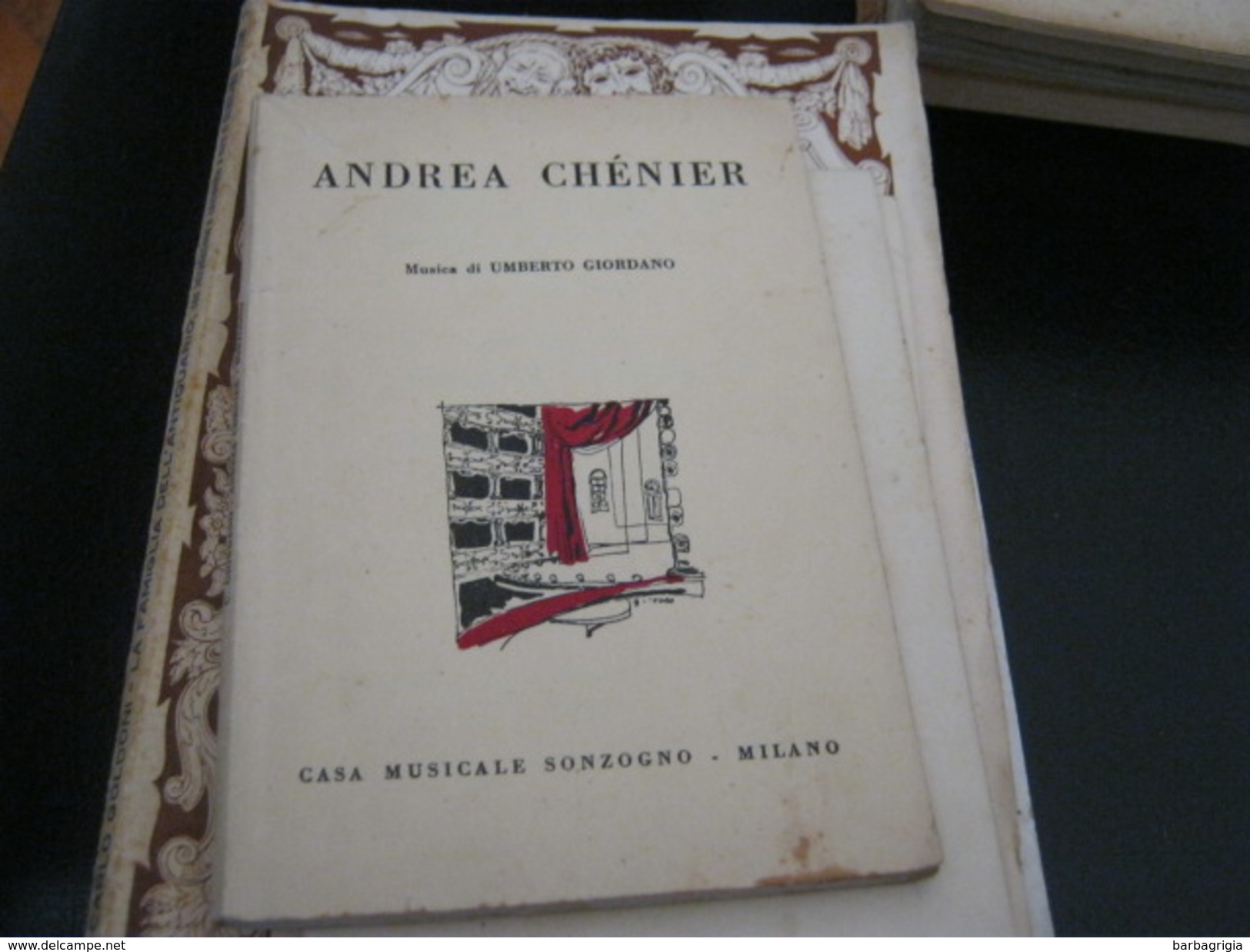 LIBRETTO"ANDREA CHENIER" CASA MUSICALE SONZOGNO - Partituras