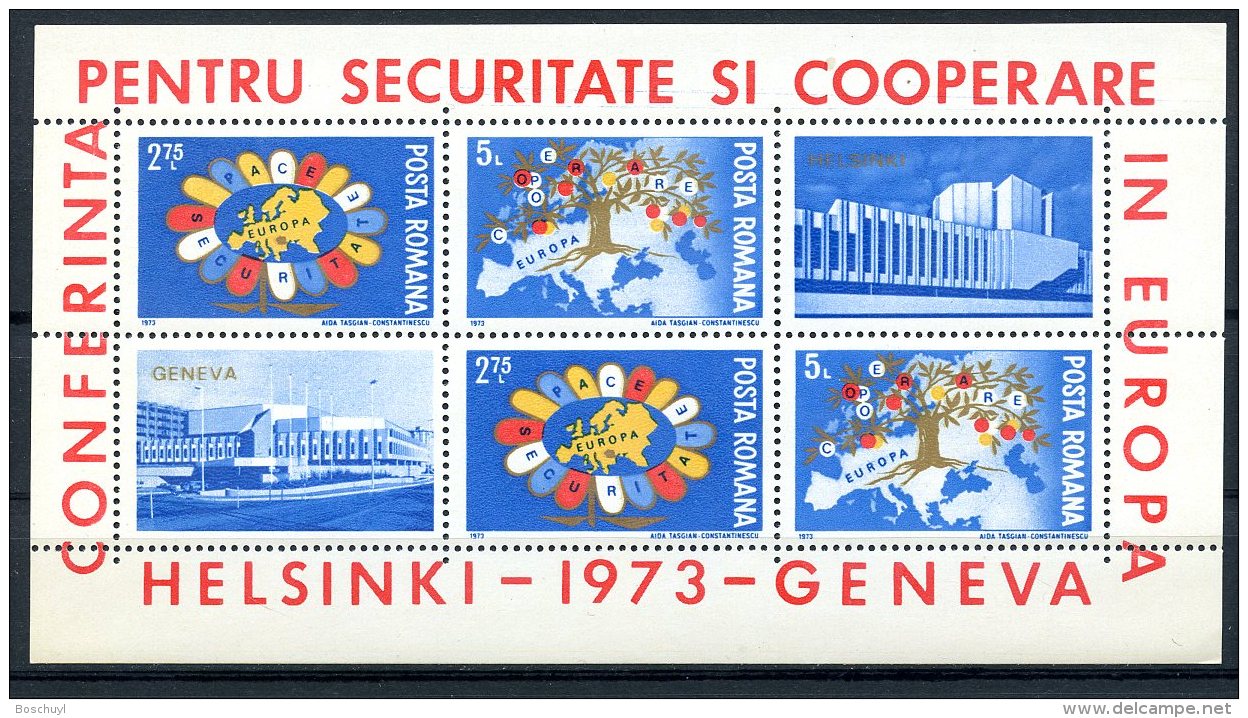 Romania, 1973, European Conference On Security, ECSC, MNH, Michel Block 108 - Otros & Sin Clasificación