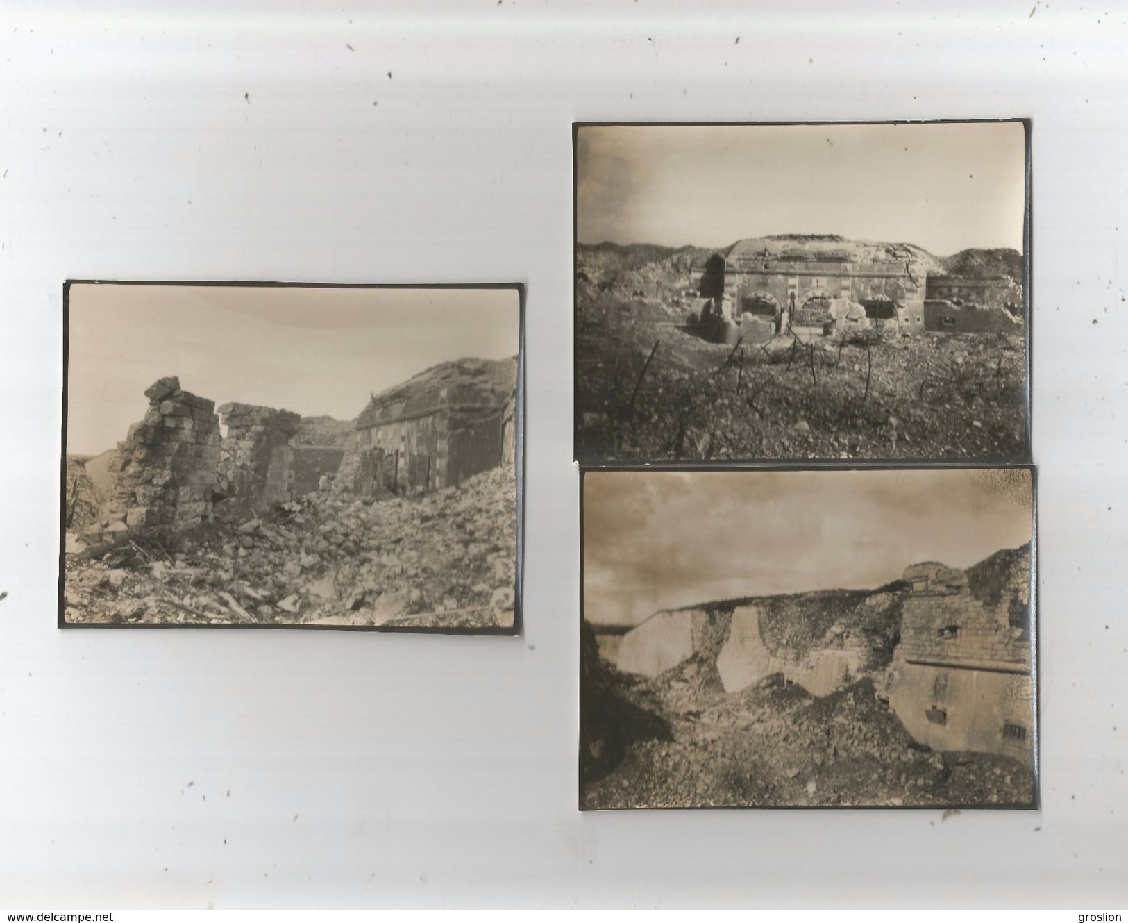 HAM (SOMME) 3 PHOTOS DE LA CITADELLE EN RUINES GUERRE 1914 1918 - Lieux
