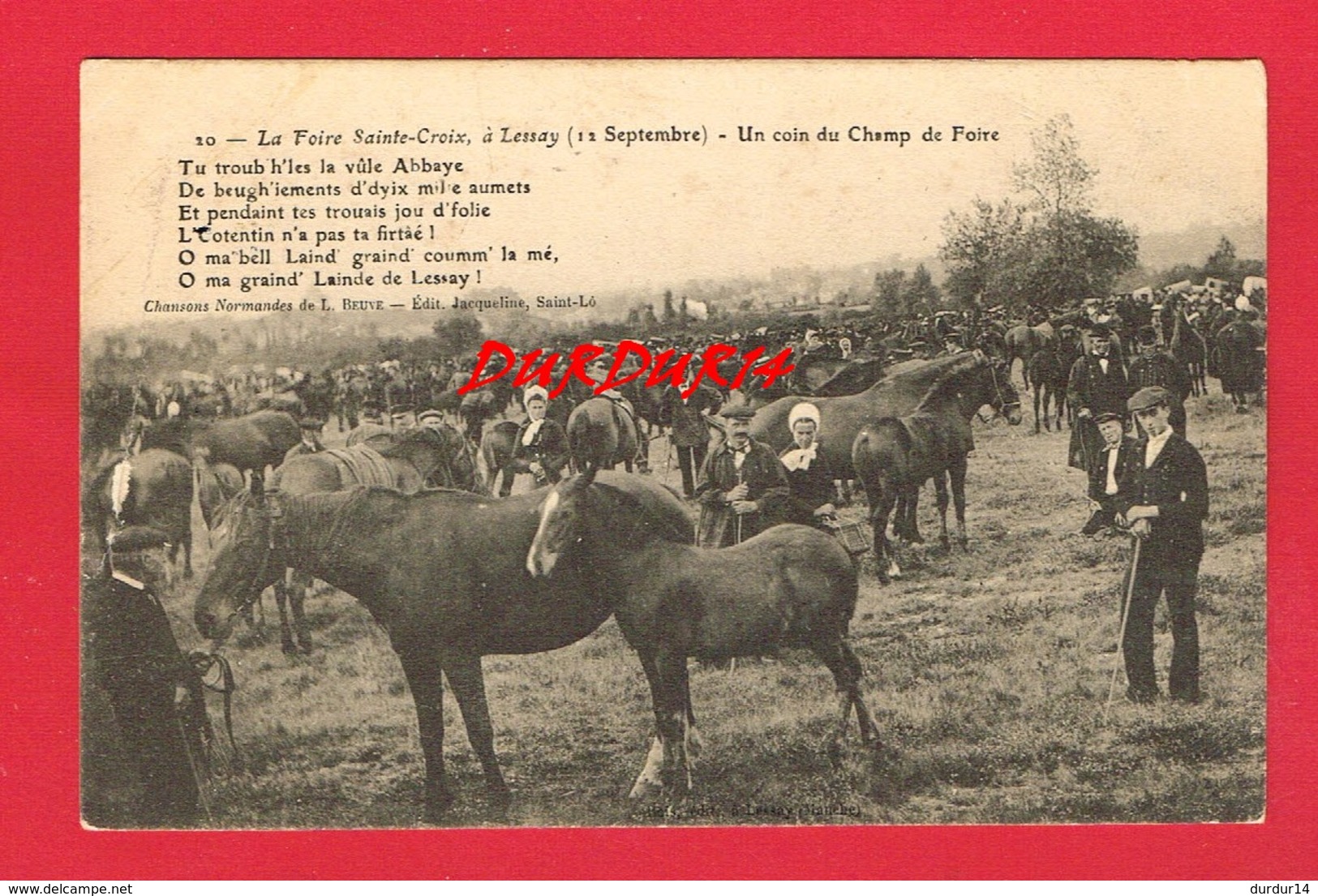 [50] Manche > LESSAY La Foire Sainte Croix ... Un Coin Du Champ De Foire ... Chevaux ... - Sonstige & Ohne Zuordnung