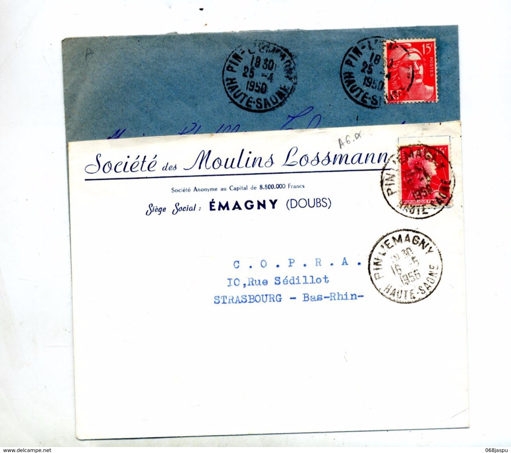 Lettre Cachet Pin L'emagny Sur Gandon Muller Entete Societe Moulin Lossmann - Manual Postmarks