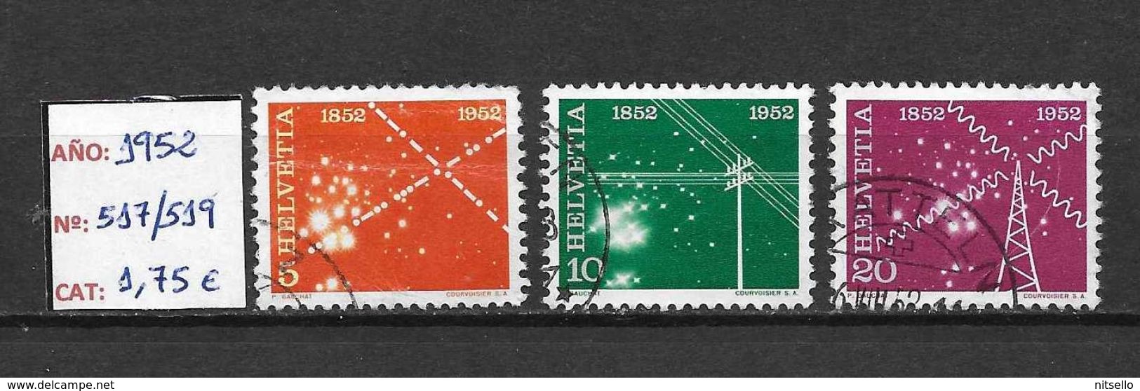 LOTE 1377  ///  SUIZA  1952    YVERT Nº: 517/519   // CATALOG/COTE: 1,75€ - Used Stamps
