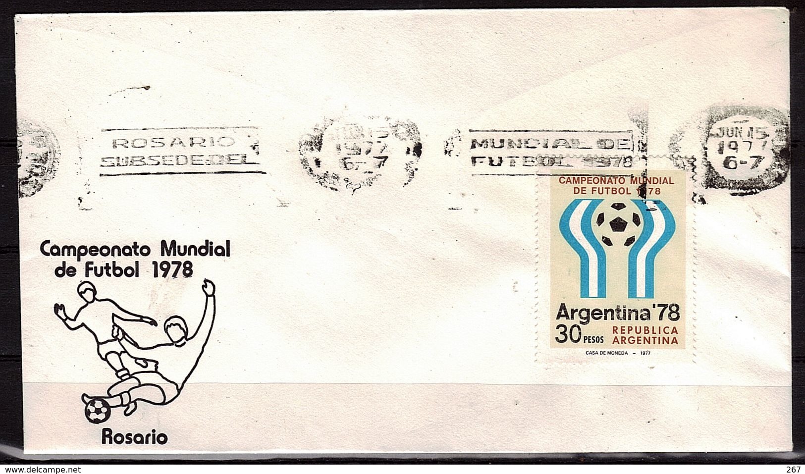 ARGENTINE   FDC  Cup 1978  Rosario Football  Soccer Fussball - 1978 – Argentine