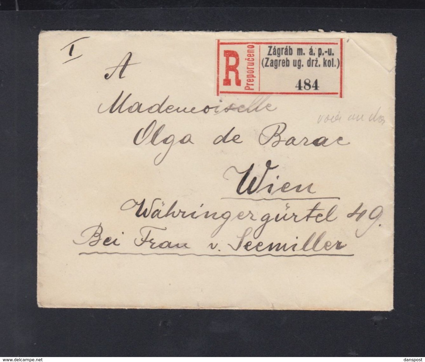 Hungary Croatia Registered Cover Zagreb 1895 To Vienna - Covers & Documents