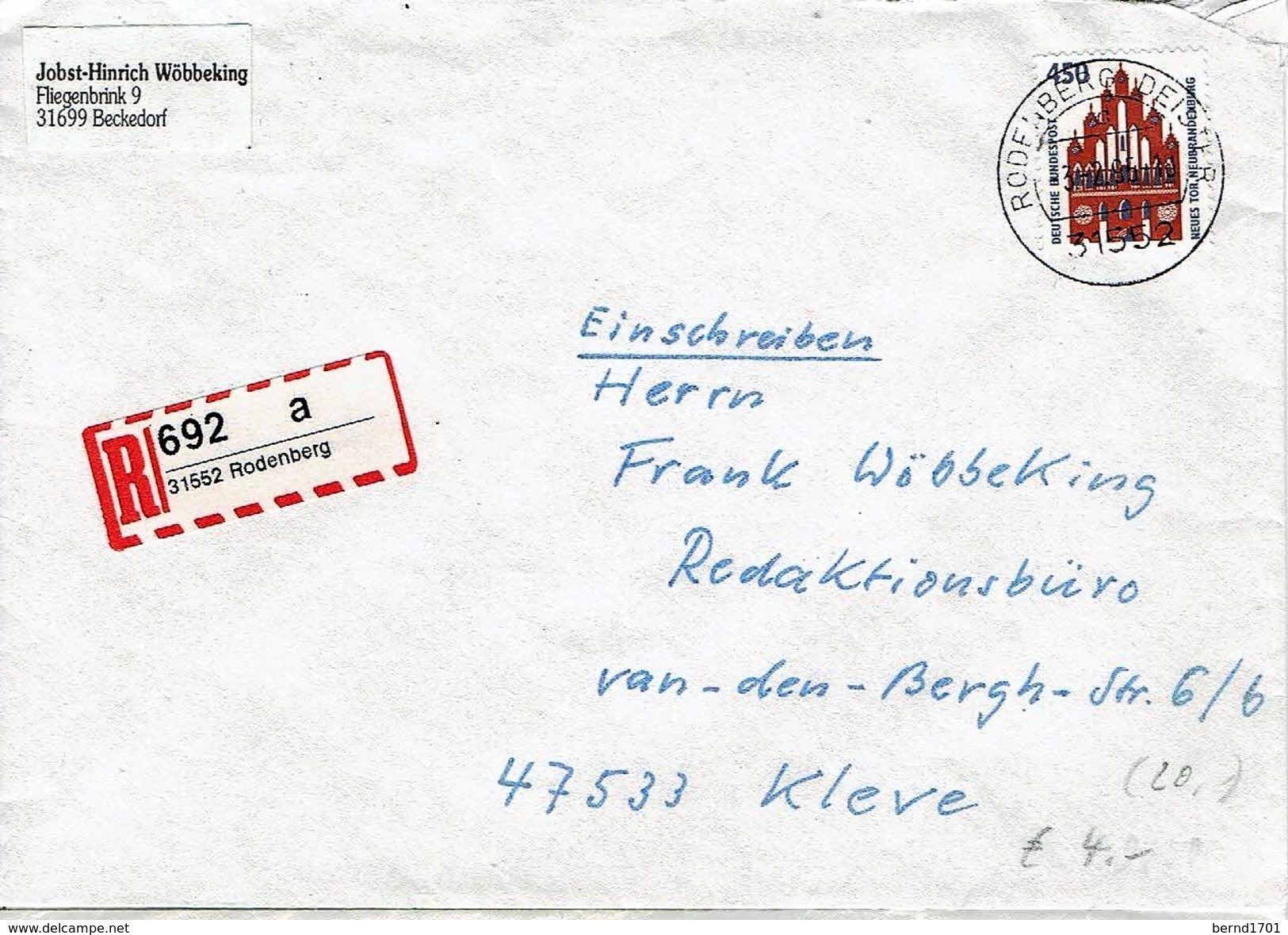 Germany  - Einschreiben / Registered Letter (C1017)- - Briefe U. Dokumente