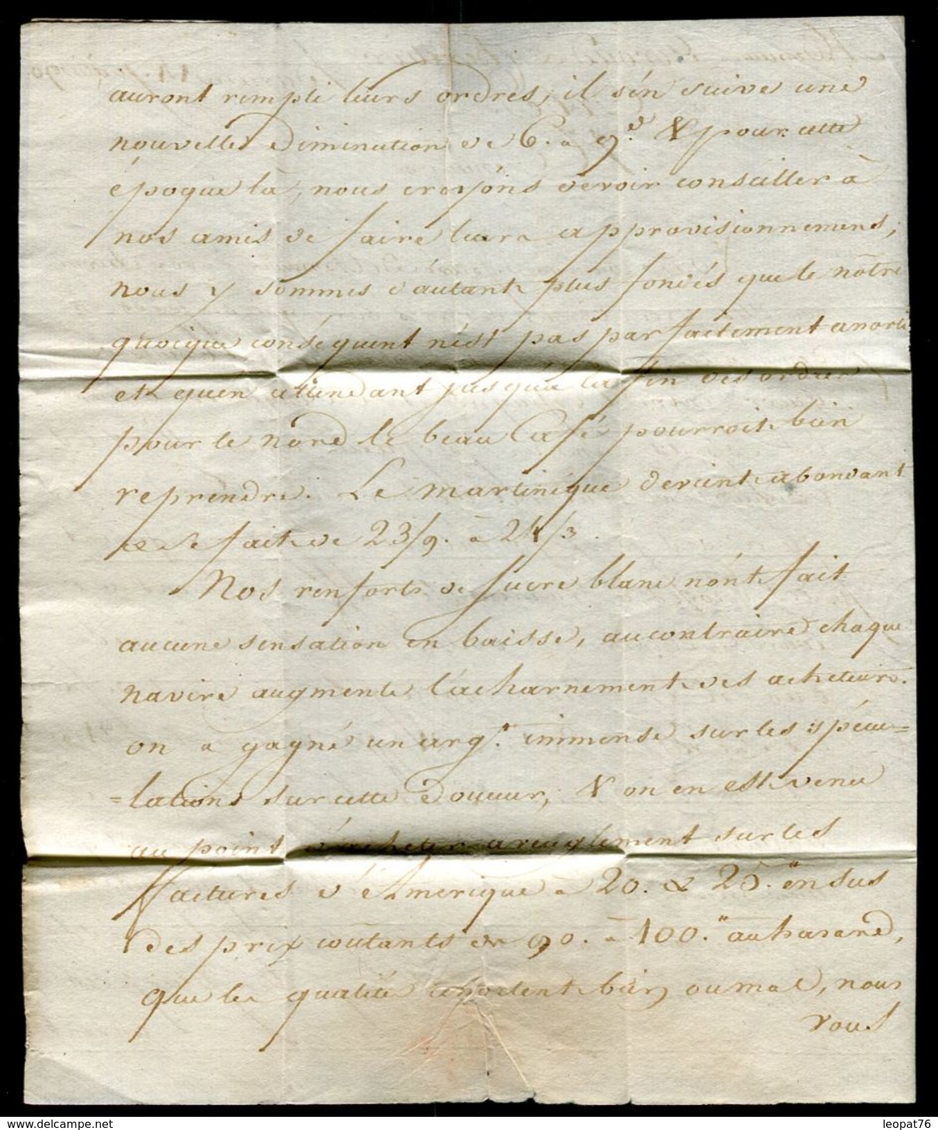 France - Lettre Avec Texte Du Havre En 1790 , Marque Postale HAVRE - Ref O 7 - 1701-1800: Vorläufer XVIII