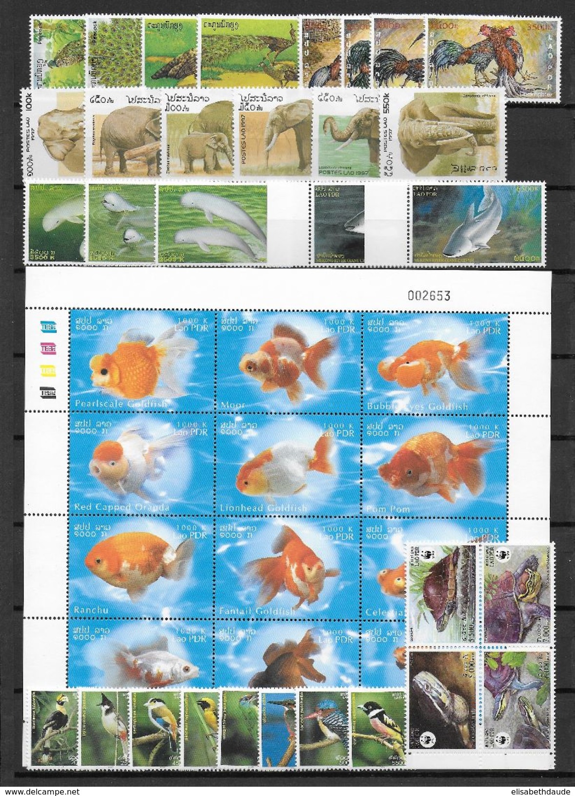 LAOS - COLLECTION  MODERNES THEME : ANIMAUX / TIERE / ANIMALS  MNH ** - - Laos