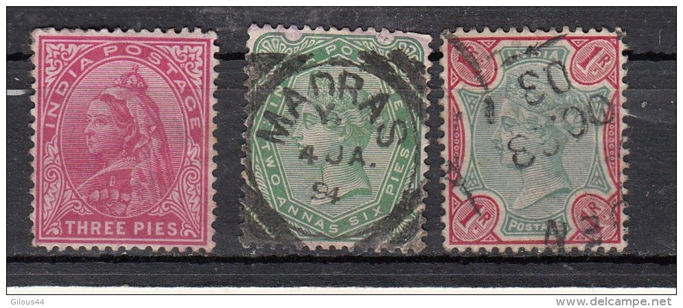 Inde Victoria  1892  3 Valeurs - 1882-1901 Empire