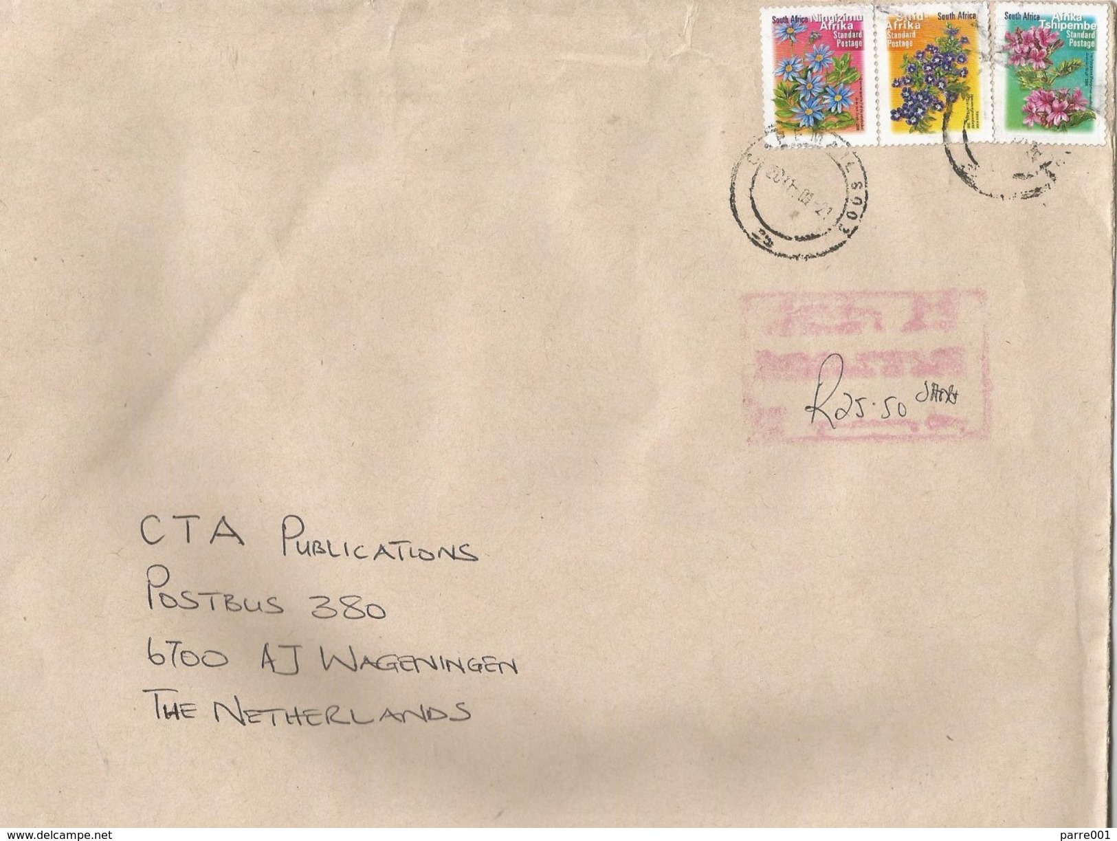 South Africa 2011 Cape Flowers Postage Due Charge Cover - Strafport