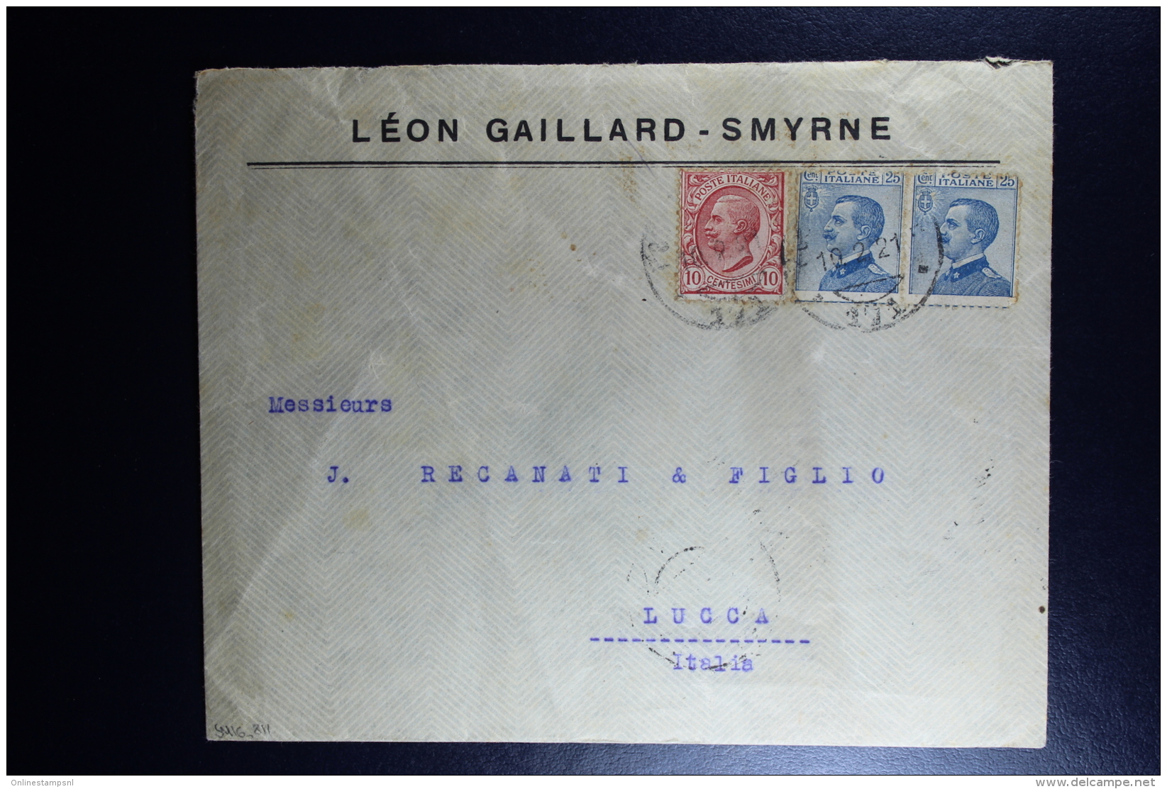 Italy : Company Cover 1921 Smirne To Lucca Mixed Stamps - Europa- Und Asienämter