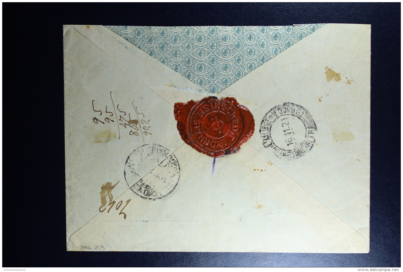 Italy : Registered Cover Militare Post Cancels 1921 Smirne To Bagheria Sicilia Waxed Sealed - Bureaux D'Europe & D'Asie
