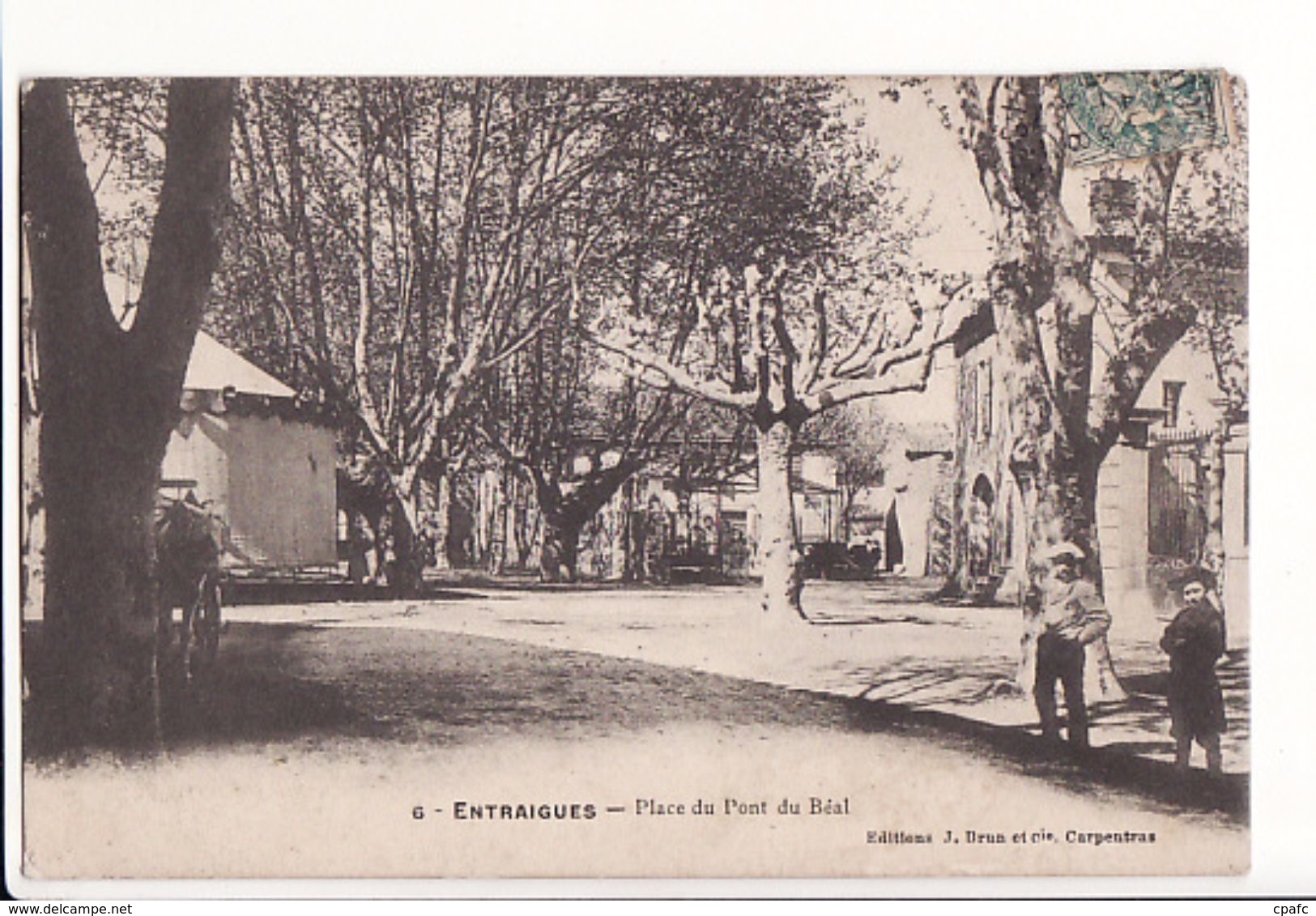 Entraigues - Place Du Pont Du Béal (Chapiteau,manège Sur La Place) / Editions Brun Et Cie Carpentras N°6 - Entraigue Sur Sorgue