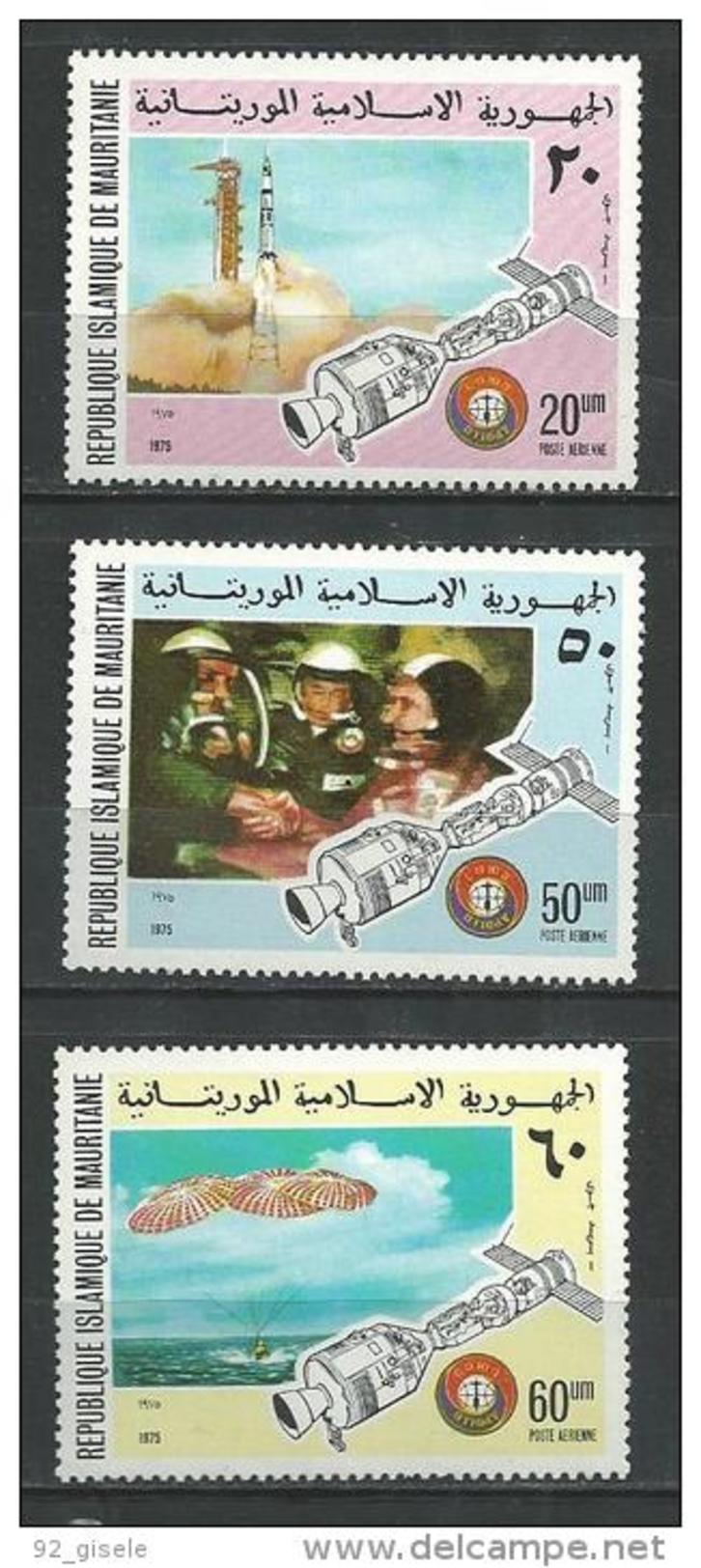 Mauritanie Aerien YT 161 à 163 (PA) " Collaboration Spatiale " 1975 Neuf** - Mauritania (1960-...)